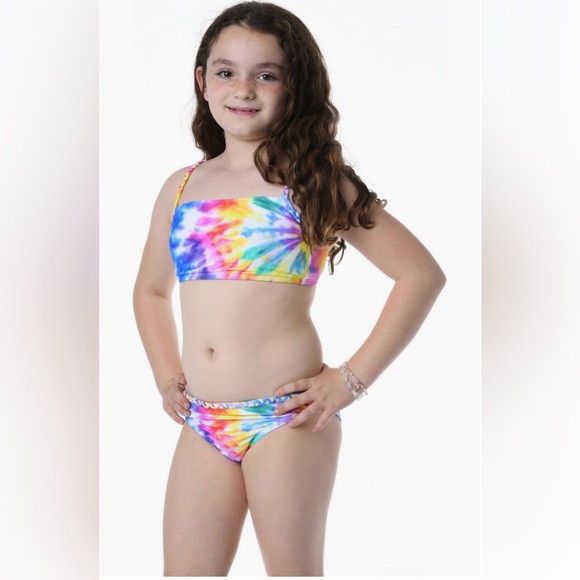 NWT Hobie Kids Tie Dye Two Piece Swimsuit Size 10 $48 - Picture 3 of 7